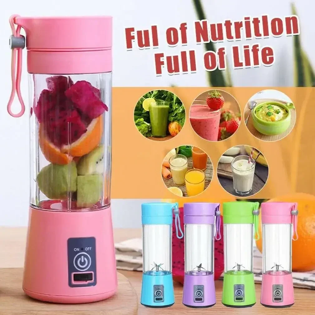 Kitchen Gadgets Juicer - แบบพกพามินิไฟฟ้าคั้นน้ําผลไม้ชาร์จ USB Smoothie Milkshake Maker อัตโนมัติสด