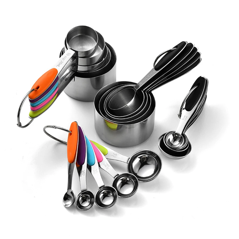Kitchen Gadgets Sale - 5/10 ชิ้นสแตนเลสวัดถ้วยและช้อนชุดอุปกรณ์ครัวสําหรับเบเกอรี่เค้กทําอาหารทําวัดเครื่องมือห้องครัว