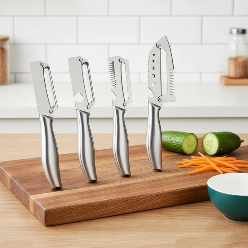 Kitchen Gadgets To Gift - ที่ปอกผัก 5 in 1 ด้ามจับสแตนเลส เครื่องหั่นผลไม้