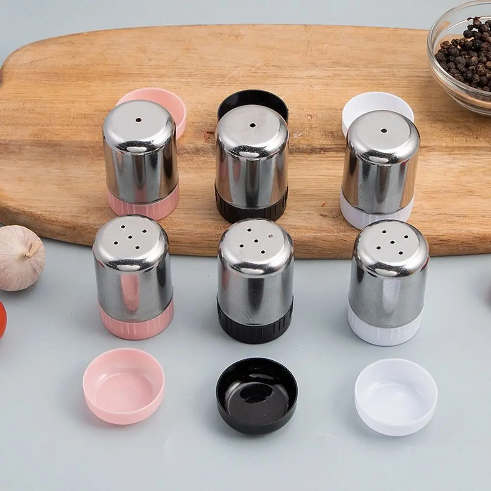Korean Kitchen Gadgets - ขวดใส่เครื่องปรุงรสสแตนเลส 5 รู แบบพกพา พร้อมฝาปิดกันฝุ่น ขวดพริกไทยขนาดเล็ก