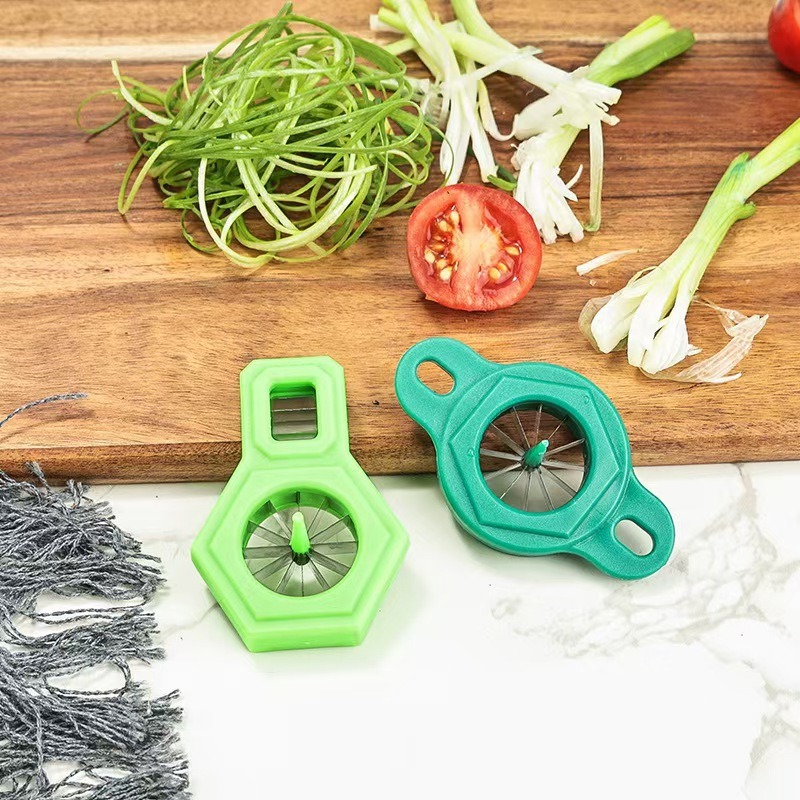 Kitchen Gadgets Drawing - เครื่องตัดต้นหอมสแตนเลส Plum Blossom Scallion เครื่องตัดในครัวเรือน Quick