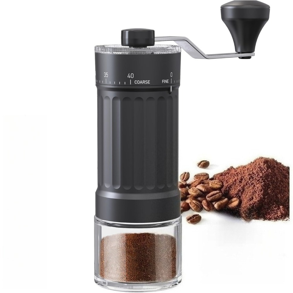 French Press Coffee Maker - เครื่องบดกาแฟแบบมือหมุน ปรับได้ 40 ระดับ สำหรับเอสเพรสโซ ดริป