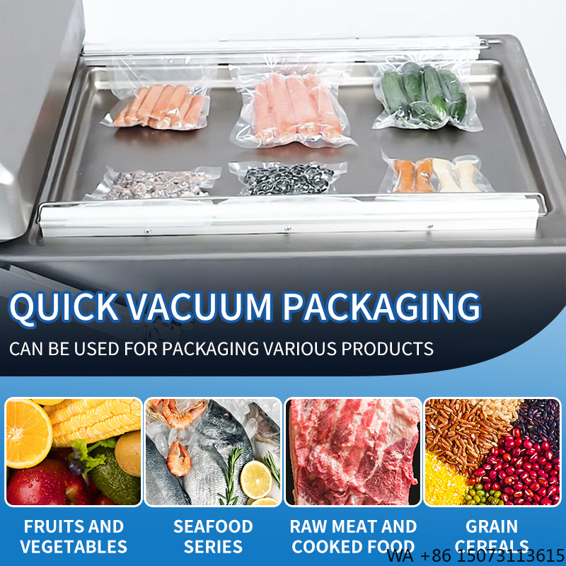 Food Vacuum Sealer - เครื่องซีลสูญญากาศแบบสองห้อง รุ่น DZ-500 สำหรับบรรจุภัณฑ์แบบซอง ผลิตโดยโรงงานผู้ผลิตเครื่องซีลสูญญากาศแบบสองห้อง