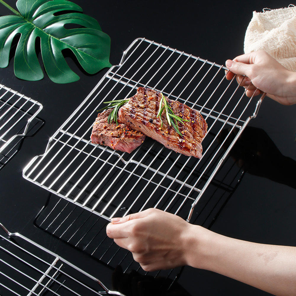 Kitchen Gadgets Sale - สแตนเลสบาร์บีคิวตาข่ายเสื่อReusableความต้านทานความร้อนBBQเบเกอรี่สุทธิPadครัวทำอาหารเตาขาตั้งLinerอุปกรณ์เสริมเครื่องมือ
