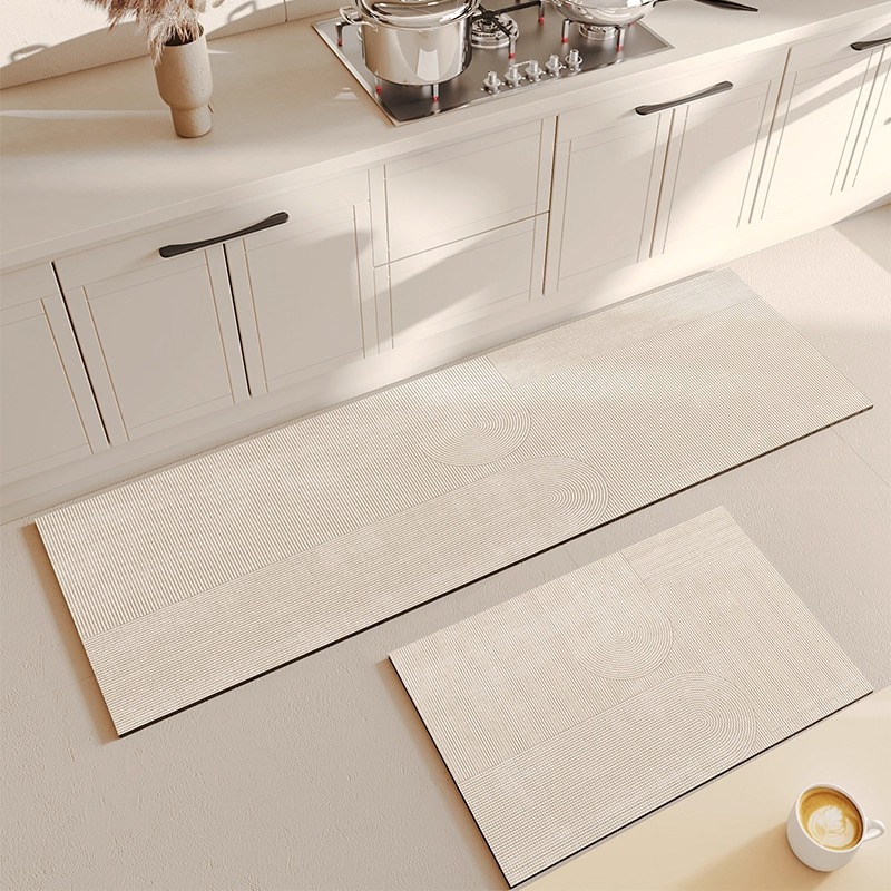 Korean Kitchen Gadgets - ห้องครัวชั้น Pvc กันน้ําไวนิลพรมตกแต่งบ้านพรมยาวน้ํามันลื่นเสื่อเท้า Alfombra Cocina Küchenbodenmatten