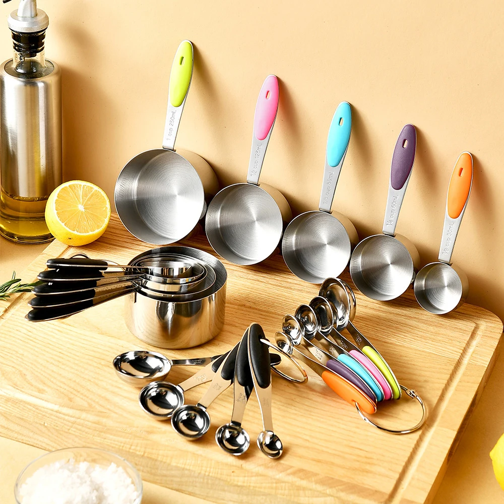 5/10 ชิ้นสแตนเลสวัดถ้วยและช้อน - Kitchen Gadgets Sale บทวิจารณ์และราคา