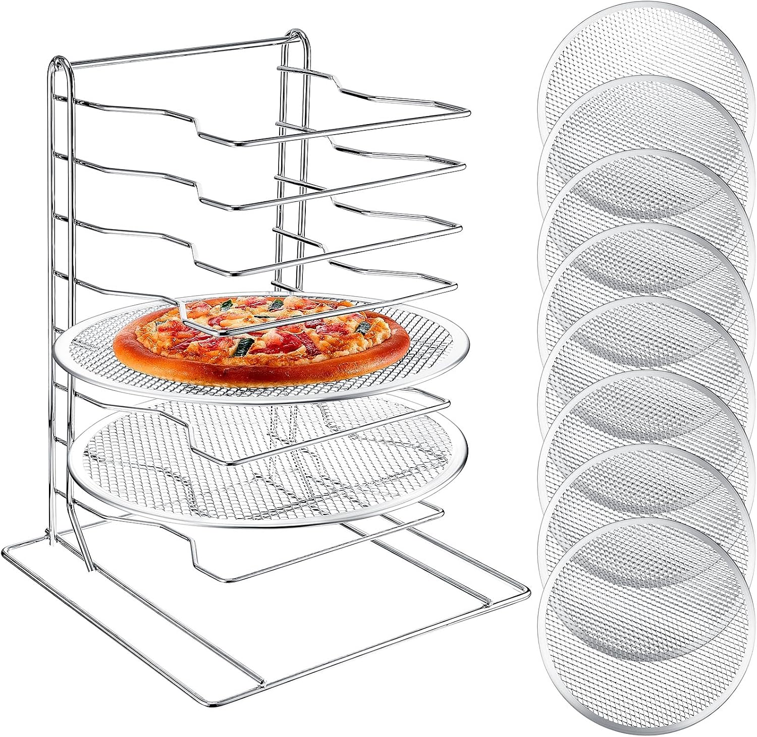 ชั้นวางพิซซ่า 8 ชั้น พร้อมถาดอ - Kitchen Gadgets Hacks บทวิจารณ์และราคา
