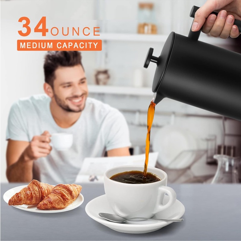 เครื่องชงกาแฟเฟรนช์เพรส 34 ออน - French Press Coffee Maker บทวิจารณ์และราคา