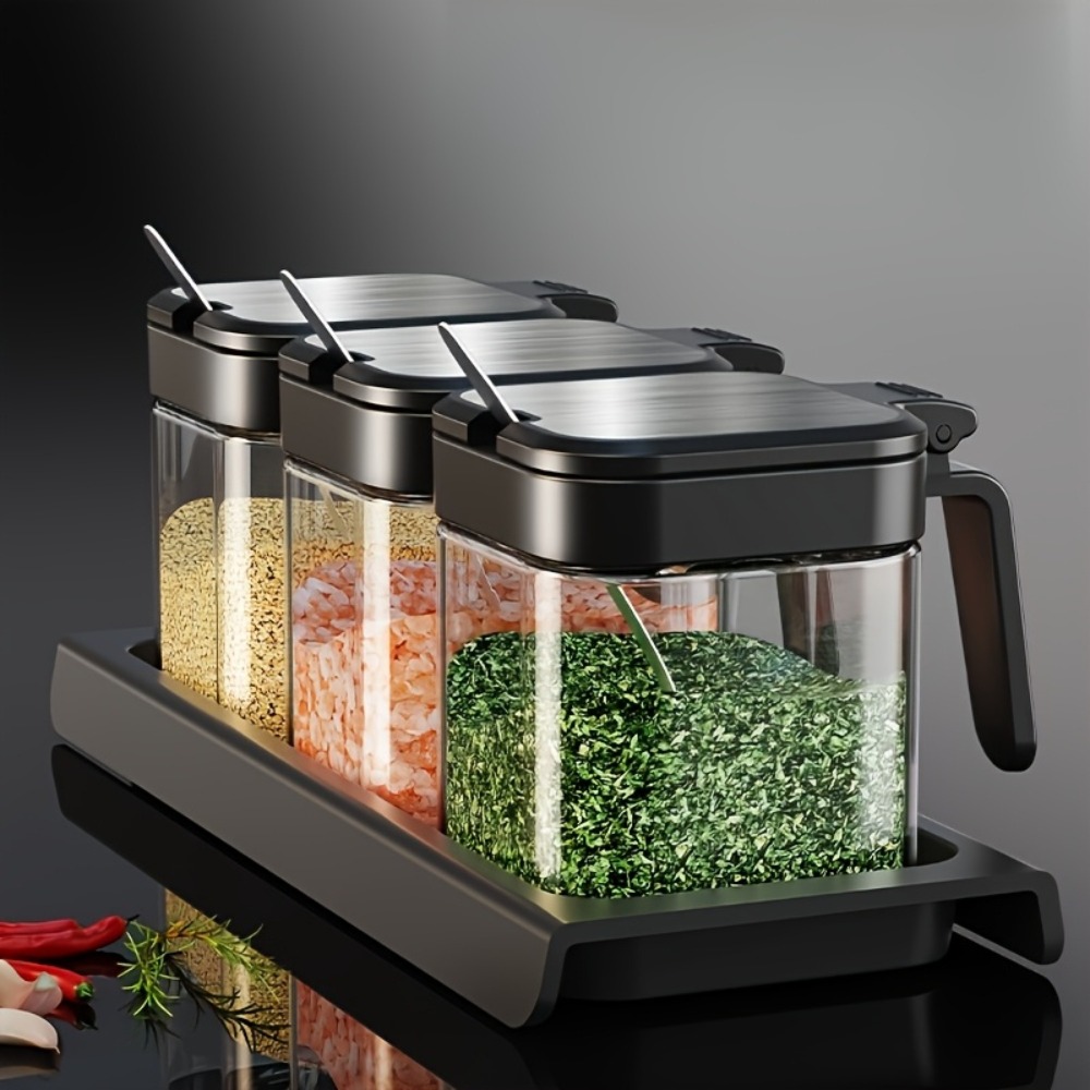 ขวดแก้วใส่เครื่องเทศพร้อมช้อน  - Korean Kitchen Gadgets บทวิจารณ์และราคา