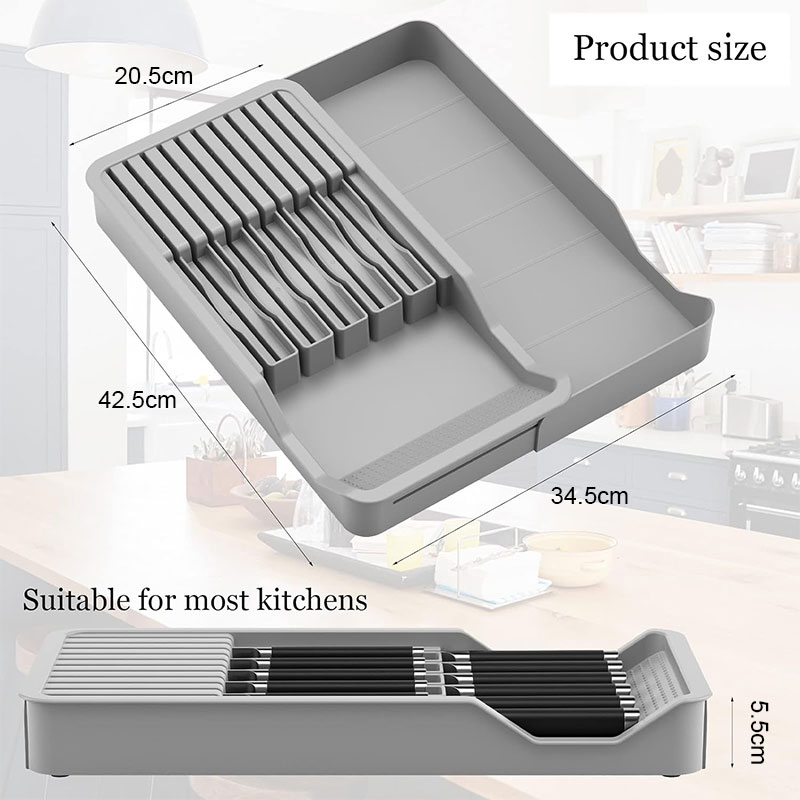 ที่ใส่มีดแบบพับเก็บได้พร้อมถาด - Kitchen Gadgets Hacks บทวิจารณ์และราคา